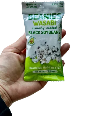 Beanies Crunchy Coated Black Soybeans Wasabi 1 oz 20 Count