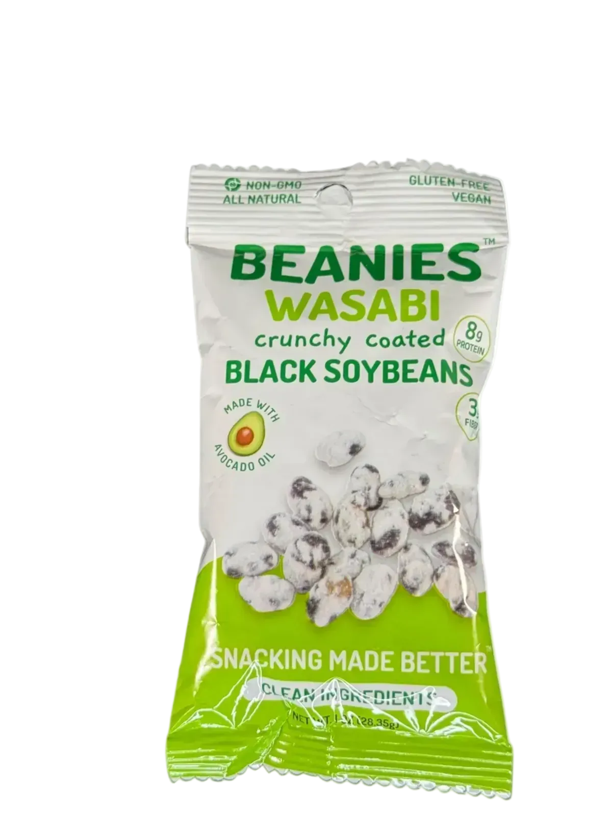 Beanies Crunchy Coated Black Soybeans Wasabi 1 oz 20 Count