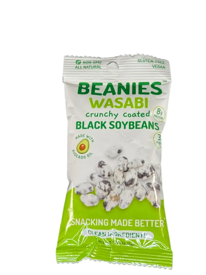 Beanies Crunchy Coated Black Soybeans Wasabi 1 oz 20 Count