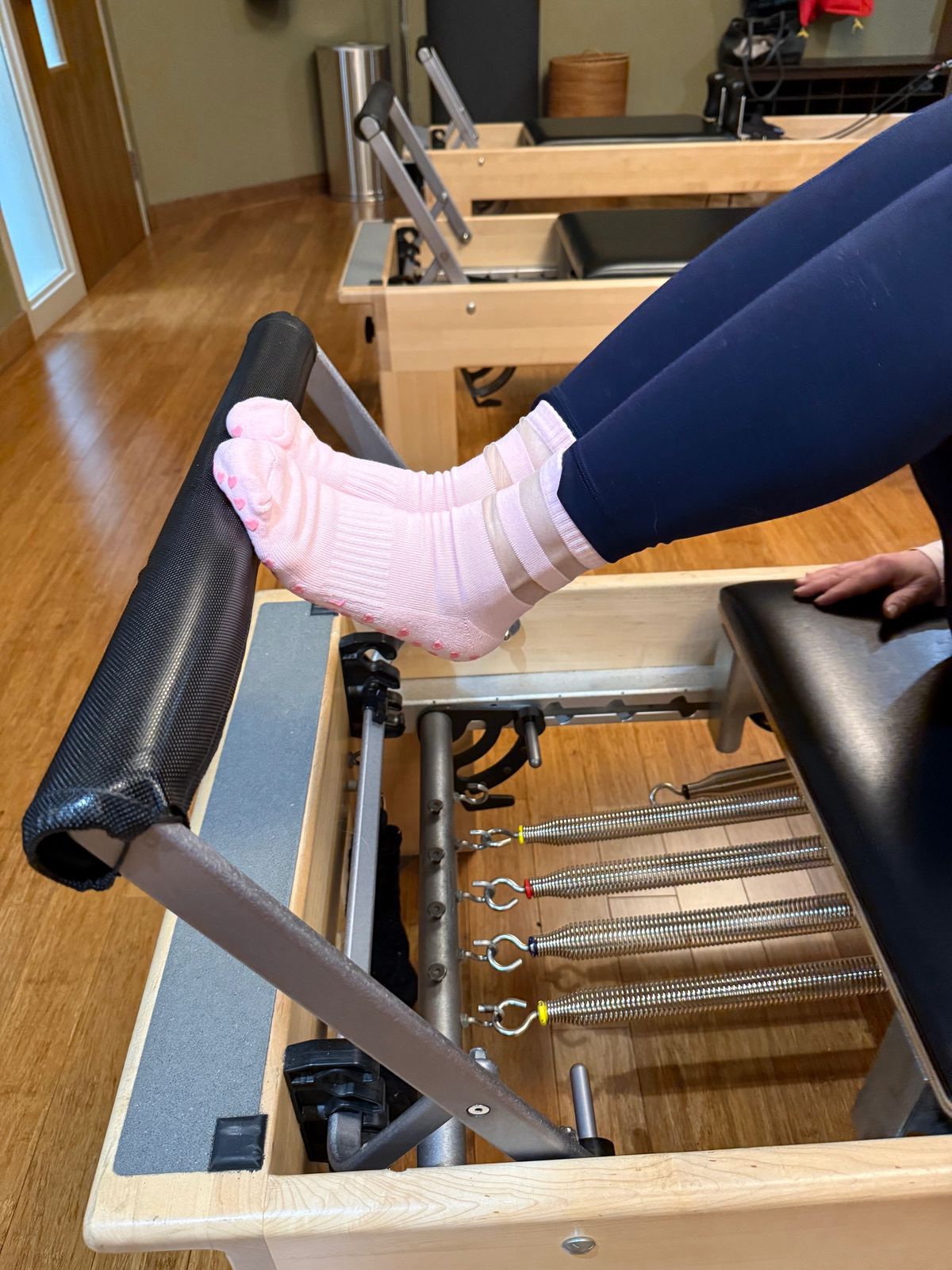 Audrey Pink Mesh Crew Pilates Grip Socks