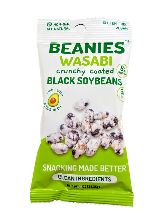Beanies Crunchy Coated Black Soybeans Wasabi 1 oz 20 Count